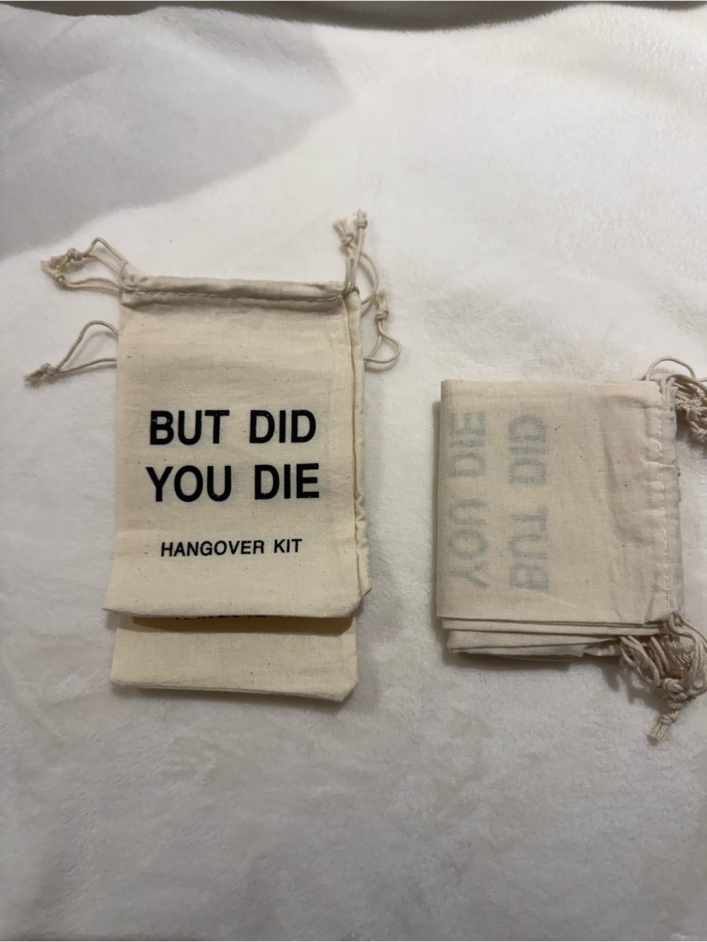 But Did You Die Hangover Kit Cotton Pouches - Natural